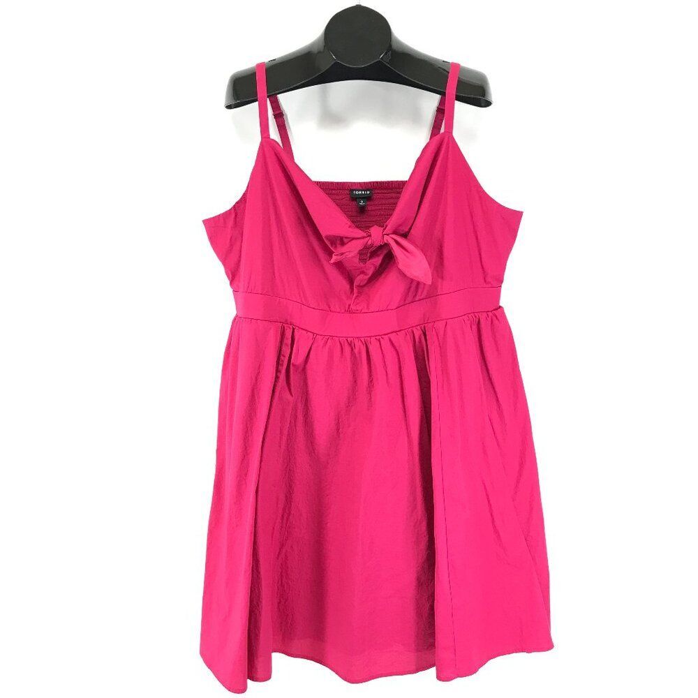 Torrid Mini Poplin Tie-Front Skater Dress Women's Plus 3/3X Cherries Jubilee